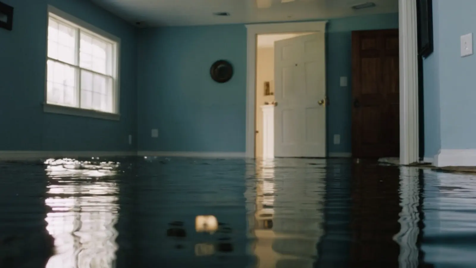 Flooded living room
