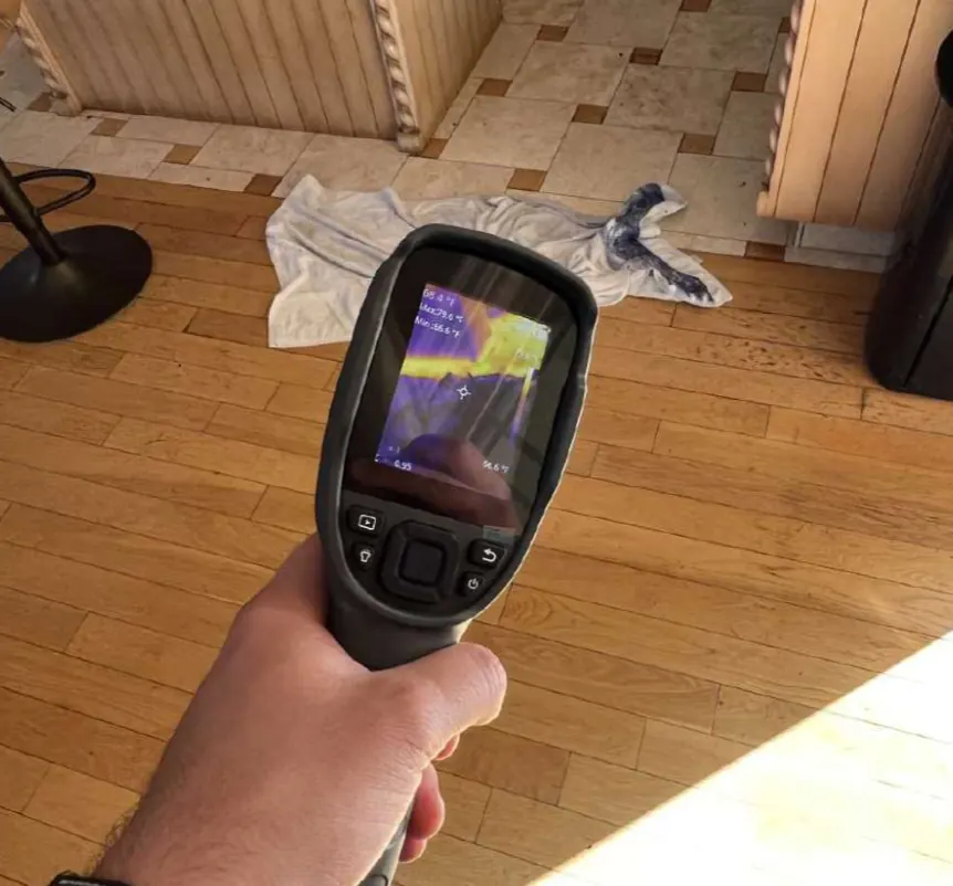 Thermal imaging on the hardwood floor