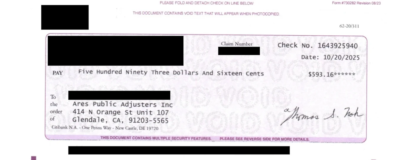 Contents Recoverable Depreciation Check