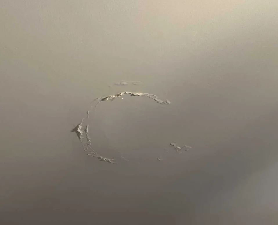 Peeling ceiling paint from water intrusion